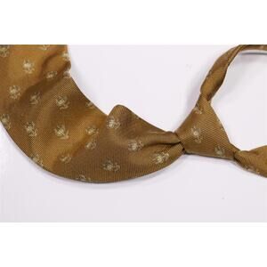 Brooks Brothers Gold Sheep Logo Knit Woven Silk Necktie Tie